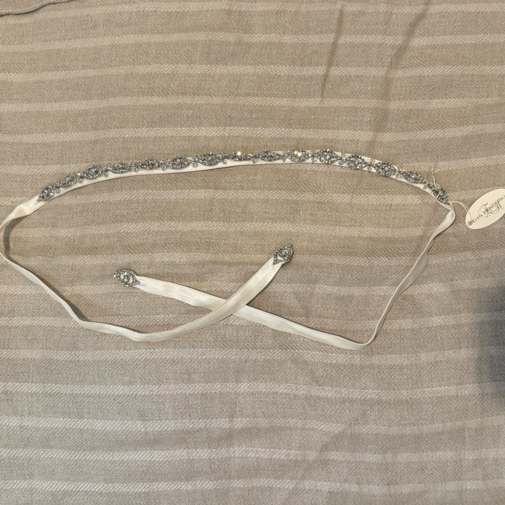 Wedding Dress Belt Accessory - Ivory Silk and Swarovski Crystals